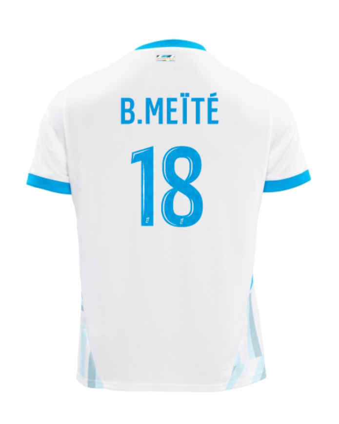 Home Jersey of Marseille Featuring B.MEÏTÉ 18 for the 24-25 Season