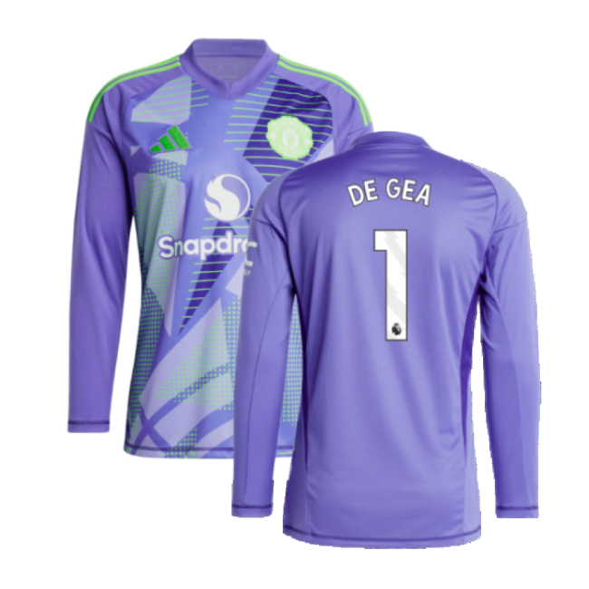 Devoted Football Man Utd Home Ls Goalkeeper Shirt Purple De Gea #1...