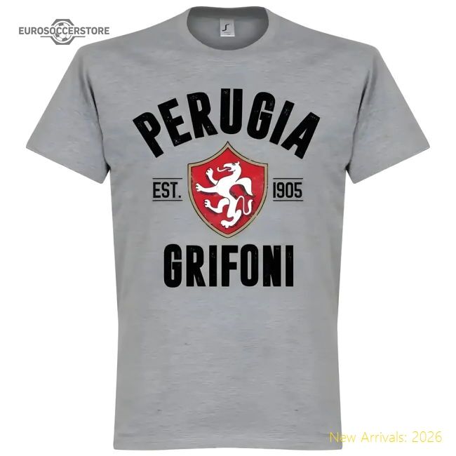 Elite Perugia Established T-shirt - Grey Marl - Fan Collection