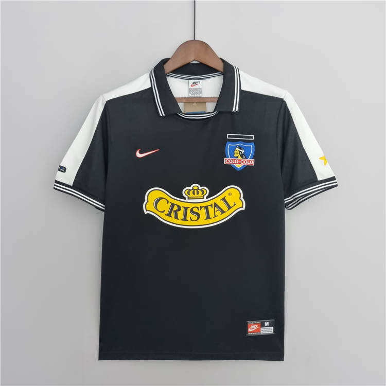 Colo-Colo Retro Soccer Jersey 1999 Black Away Football Shirt -