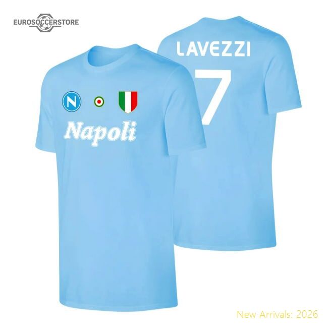 Napoli Fc vintage 8687 T-shirt Lavezzi - Light Blue