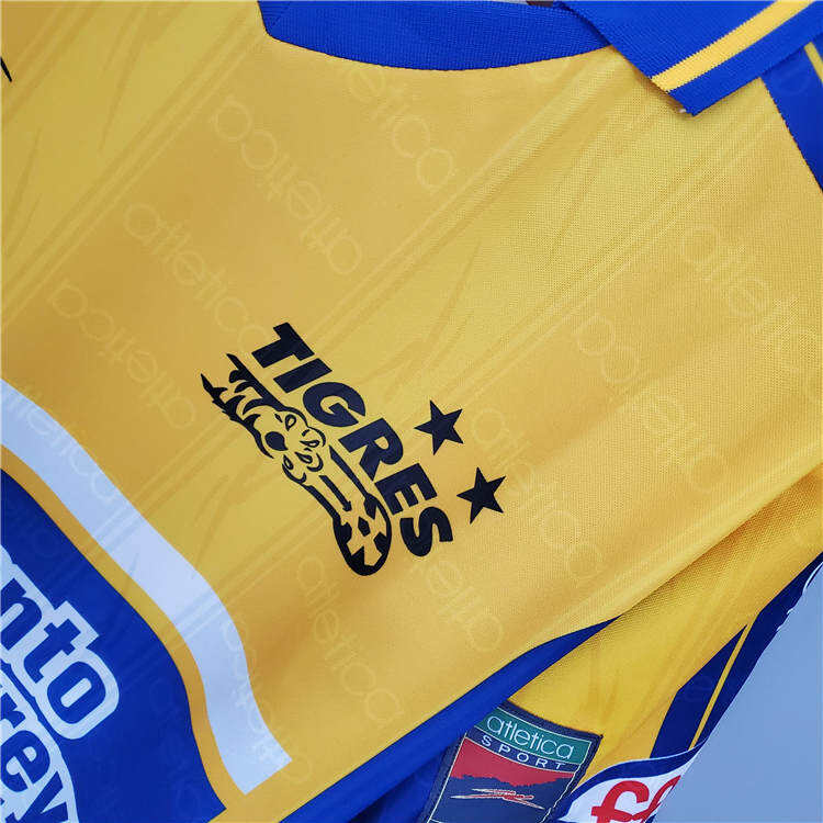 99-00 Tigres UANL Yellow Retro Soccer Jersey Football Shirt -
