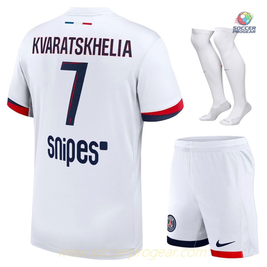 PSG Genuine Away Children Football Kit Football Jersey 2024/25 Collection Kvaratskhelia