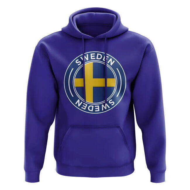 Sweden Football Badge Hoodie (Royal)