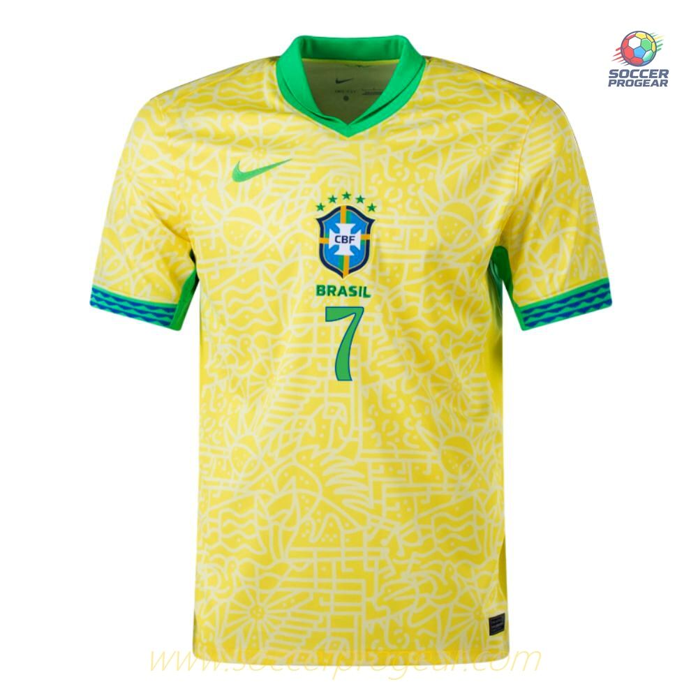 Brazil Home Team Soccer Shirt 2024-25 Edition Vini JR