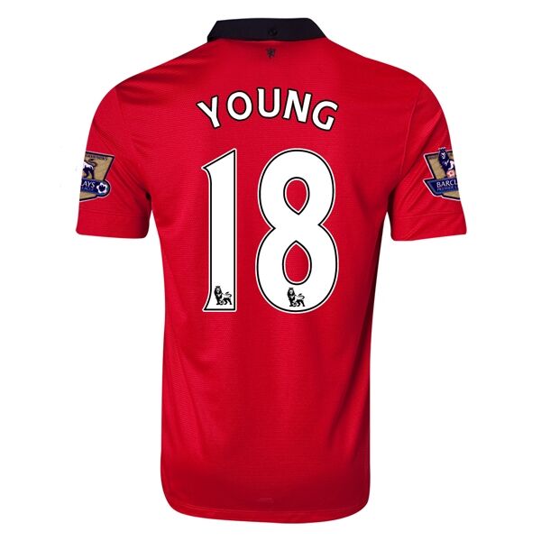 13-14 Manchester United 18 YOUNG Home Jersey Shirt - Official Replica