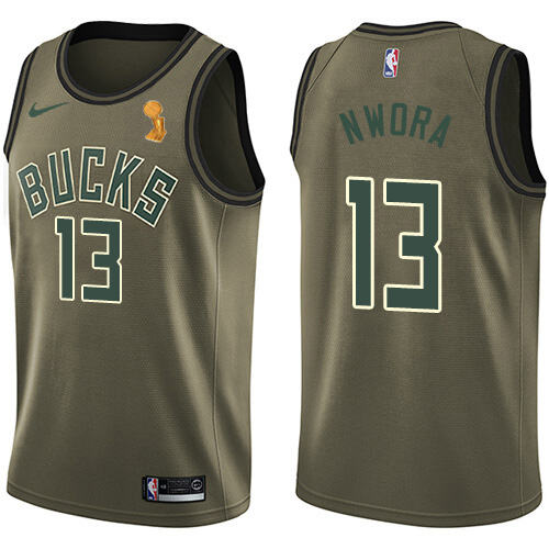 Bucks #13 Jordan Nwora Performance 2021 Finals NBA Jersey - Green