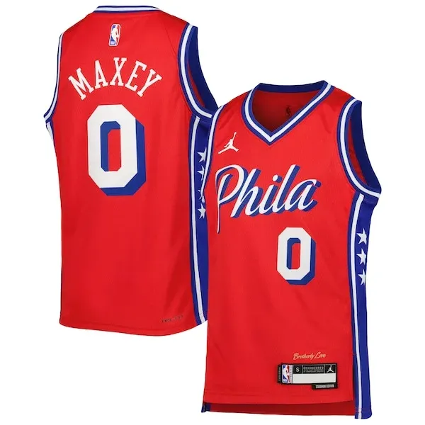 Tyrese Maxey PHI Swingman Jersey - trendy Basketball - Red training