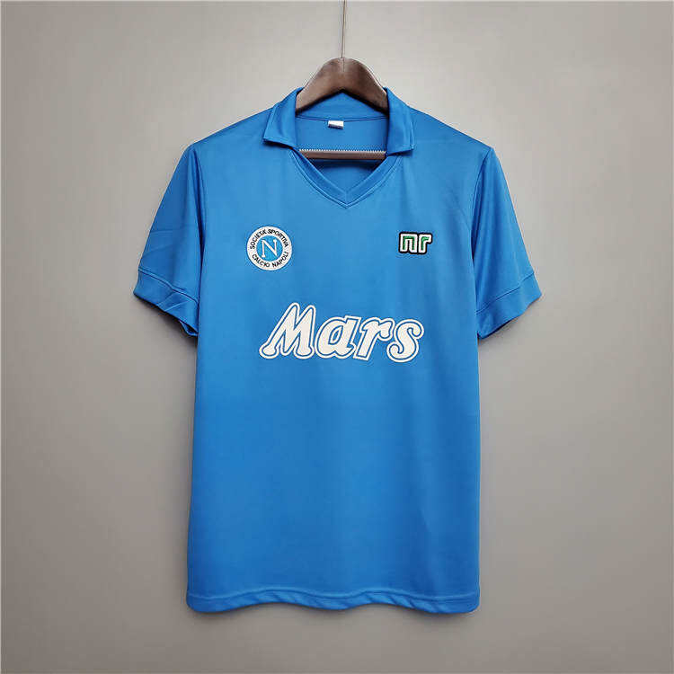 8889 Napoli Retro Football Shirt Home Blue Soccer Shirt - Official