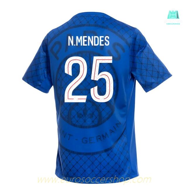 2025-2026 PSG Academy Pro Home Pre Match Shirt (Royal) (N.Mendes 25)