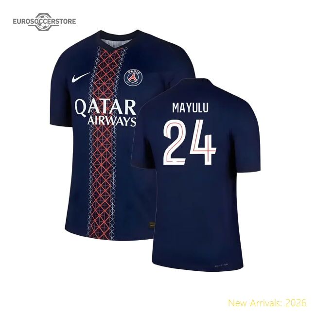 Popular 2025-2026 Psg Home Dri-Fit Adv Authentic Shirt (Mayulu 24)