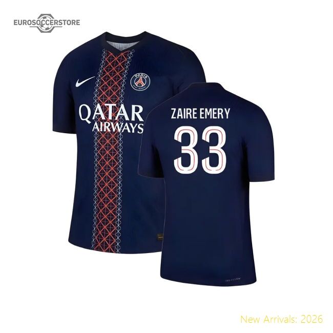 Best-Selling 2025-2026 Psg Home Dri-Fit Adv Authentic Shirt (Zaire Emery