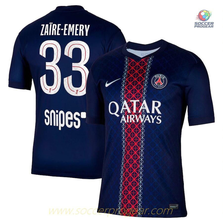 PSG Home Soccer Team Shirt 2025/26 Collection Zaire Emery