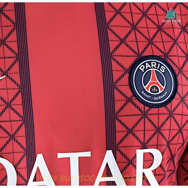 2025-2026 PSG Academy Pro Away Pre Match Shirt (Red)