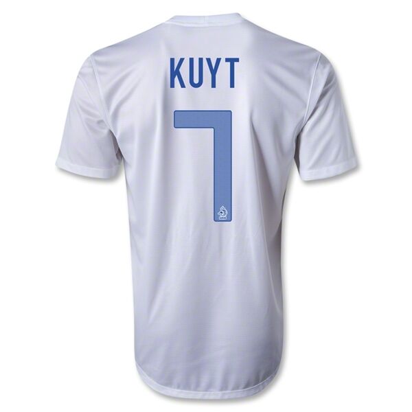 2013 Netherlands 7 KUYT Away White Jersey Shirt - Official Replica