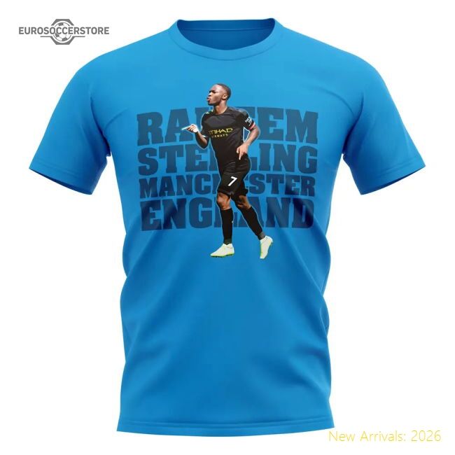 Premium Raheem Sterling Man City Player T-shirt (blue) - Premium