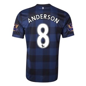 13-14 Manchester United 8 ANDERSON Away Black Jersey Shirt - Official
