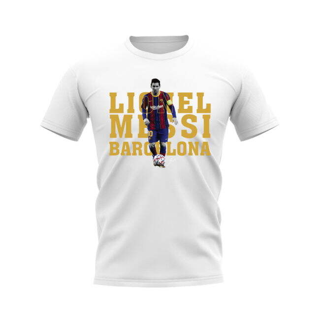 Lionel Messi Barcelona Player Tee (White) - Supporter Essential - C...