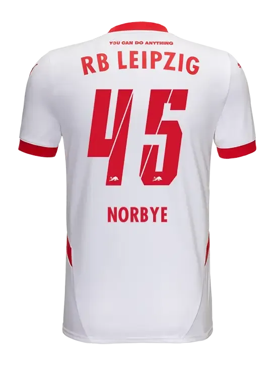 RB Leipzig 24-25 Season Home NORBYE Number 45 Football Jersey