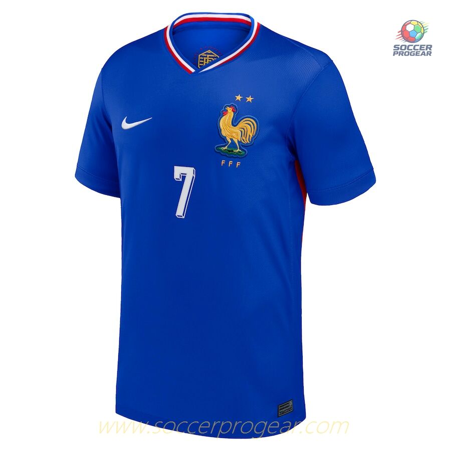 France Home Team Soccer Shirt 2024-2025 Season Griezmann
