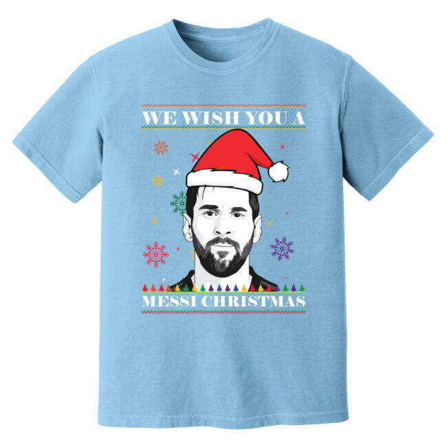 Player Lionel Messi Christmas T-Shirt (Sky) National High