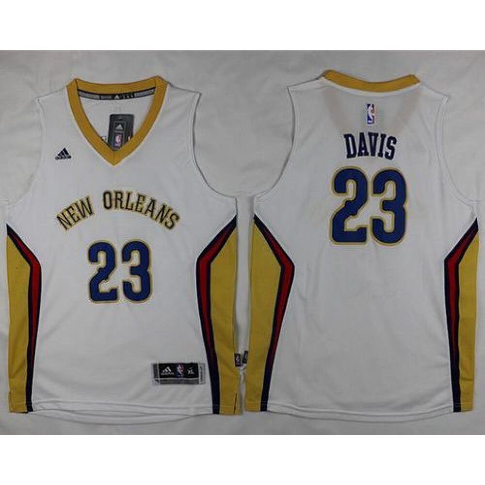 Collector's Item Vintage Men's Pelicans #23 Anthony White Basketball Jersey