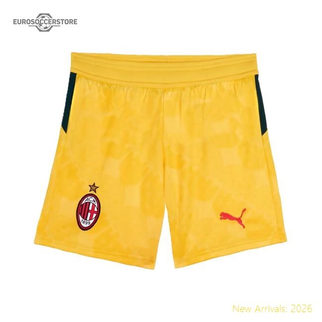 2025-2026 Ac Milan Third Athletic Shorts (yellow) - Kids