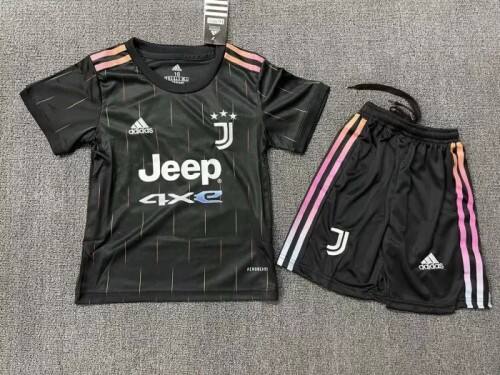 Kids Juventus 21-22 Away Black Football kit ShirtShorts - Official
