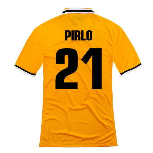 13-14 Juventus 21 Pirlo Away Yellow Jersey Shirt - Official Replica