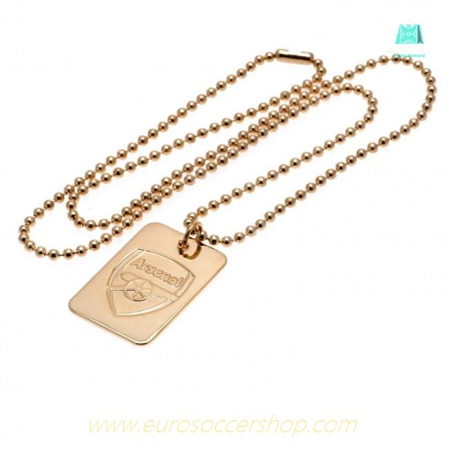 Arsenal FC Gold Plated Dog Tag & Chain