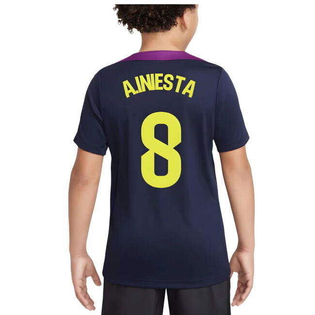 2025-2026 Barcelona Strike Training Shirt (Purple) - Kids (A.Iniesta 8)