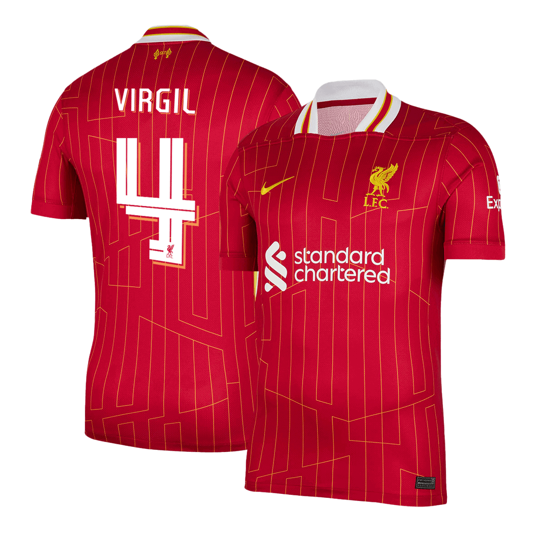 VIRGIL #4 Liverpool Home  Soccer Jersey 2024/25 - UCL Authentic Kit