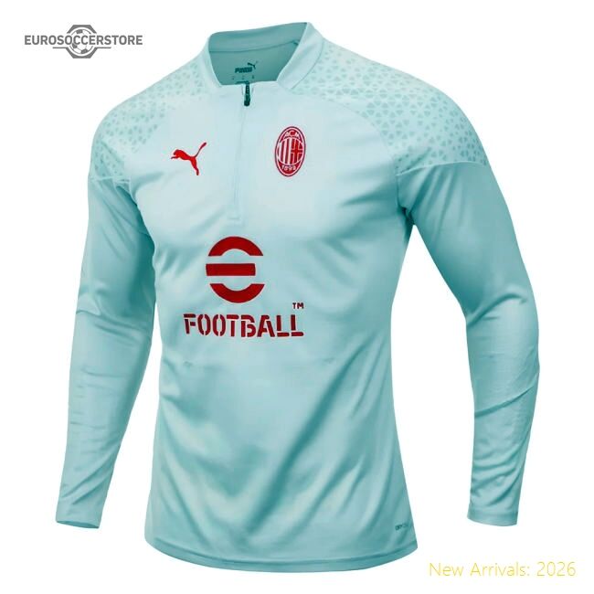 2023-2024 Ac Milan Training Half Zip Top (grey) - Economical