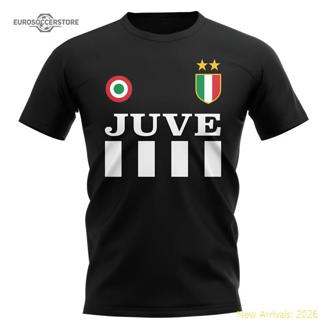 Top-grade Black And Whites Vintage Football Supporter Tee (black)