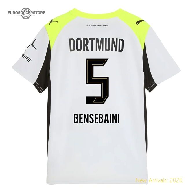 2025-2026 Borussia Dortmund Away Shirt (kids) (bensebaini 5)