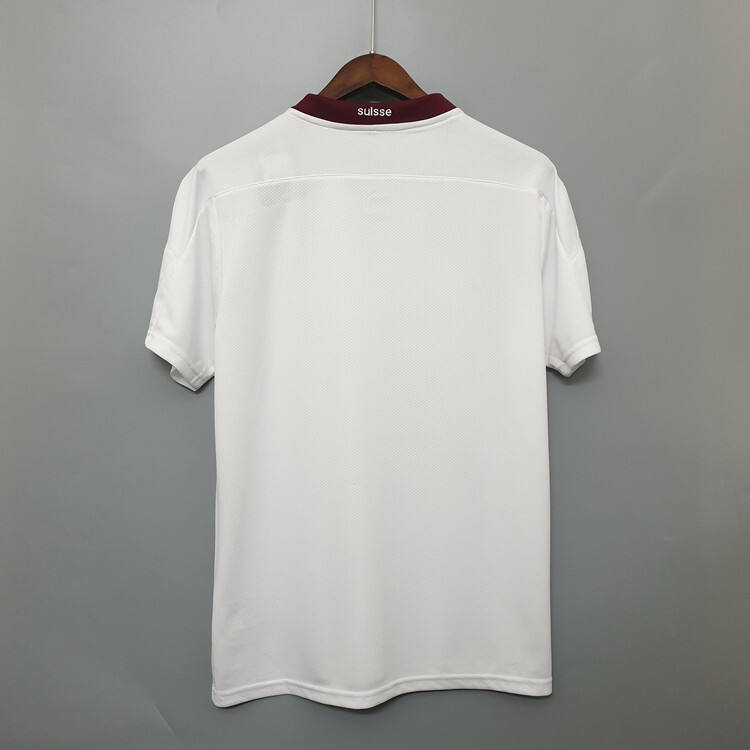 SwitzerlandSuisse Euro 2020 Away White Soccer Jersey Football Shirt -