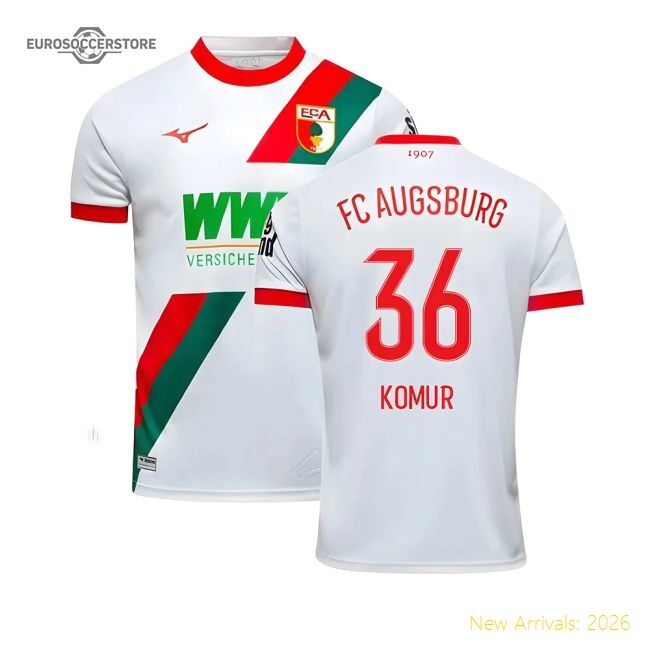 2025-2026 Fc Augsburg Home Shirt (komur 36) - Official Design