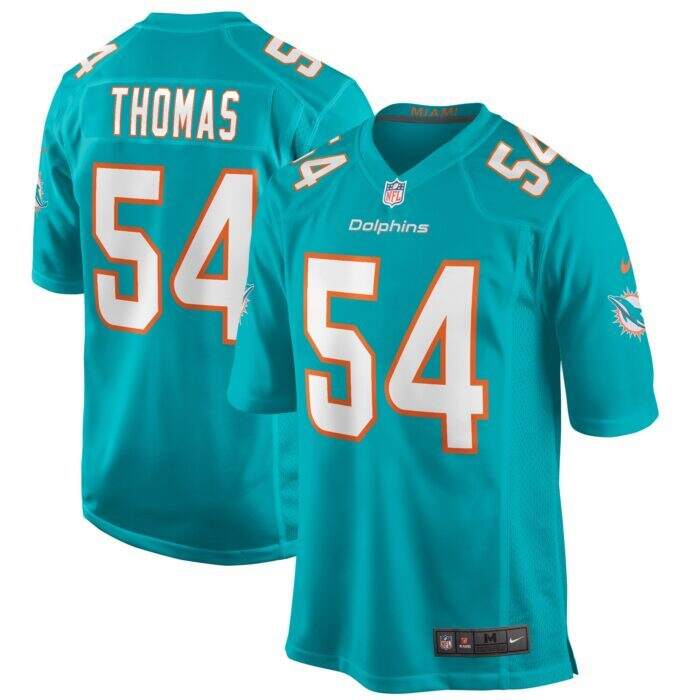 Men's Miami Dolphins Zach Thomas Nike Aqua Game Retired Pl...