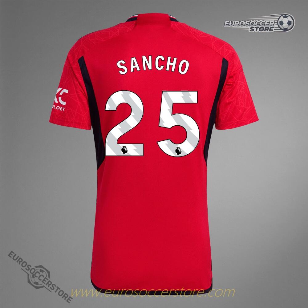 Manchester United's SANCHO 25 Home Jersey for the 23-24 season.