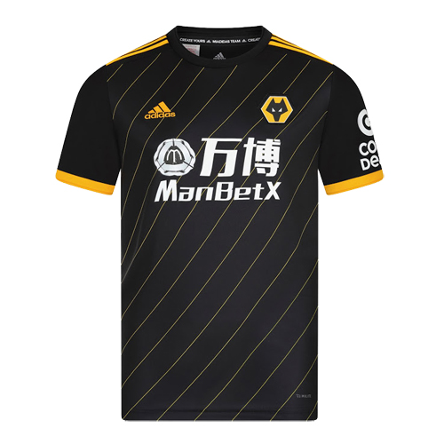 2019-20 Wolverhampton Wanderers Away Black Soccer Jerseys Shirt -