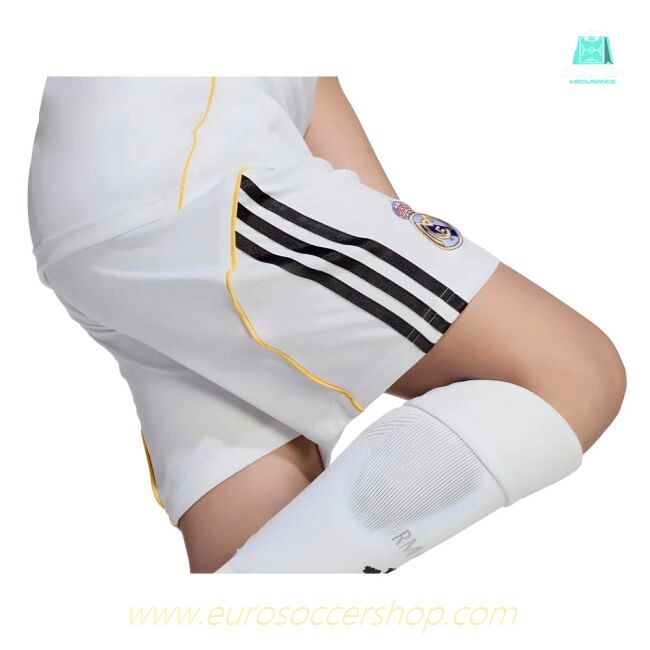 2025-2026 Real Madrid Home Shorts (White) - Kids