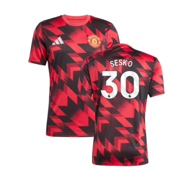 classic 2025-2026 Man Utd Pre-Match Shirt (Red) (Sesko 30)