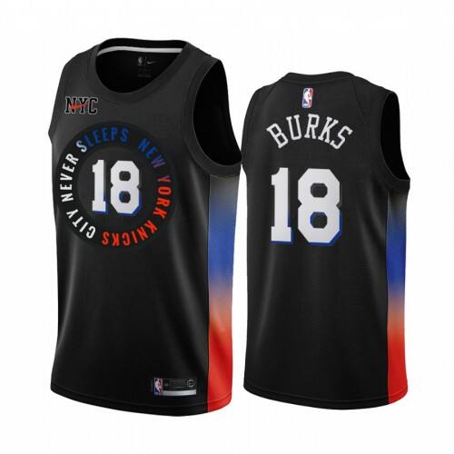 Knicks Alec Burks #18 Performance 2020 City NBA Swingman Jersey Black