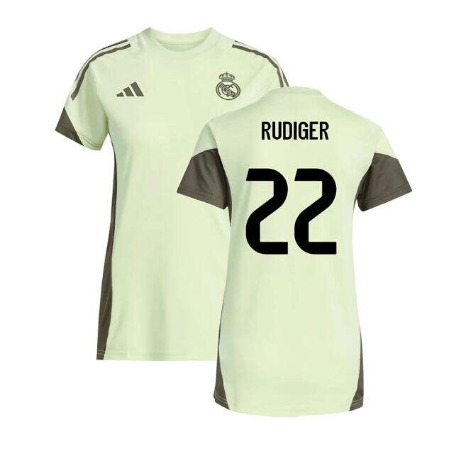 Womens Real Madrid Team Sleek Training Match Shirt (Rudiger 22)