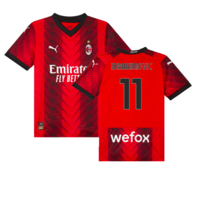 Rossoneri Main Shirt Ibrahimovic 1 #1 2024-2025 Season Vintage (v6)