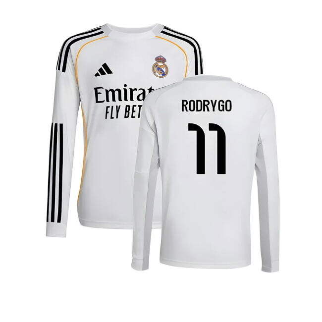 2025-2026 Home Shirt by Real Madrid Long Sleeve (Children