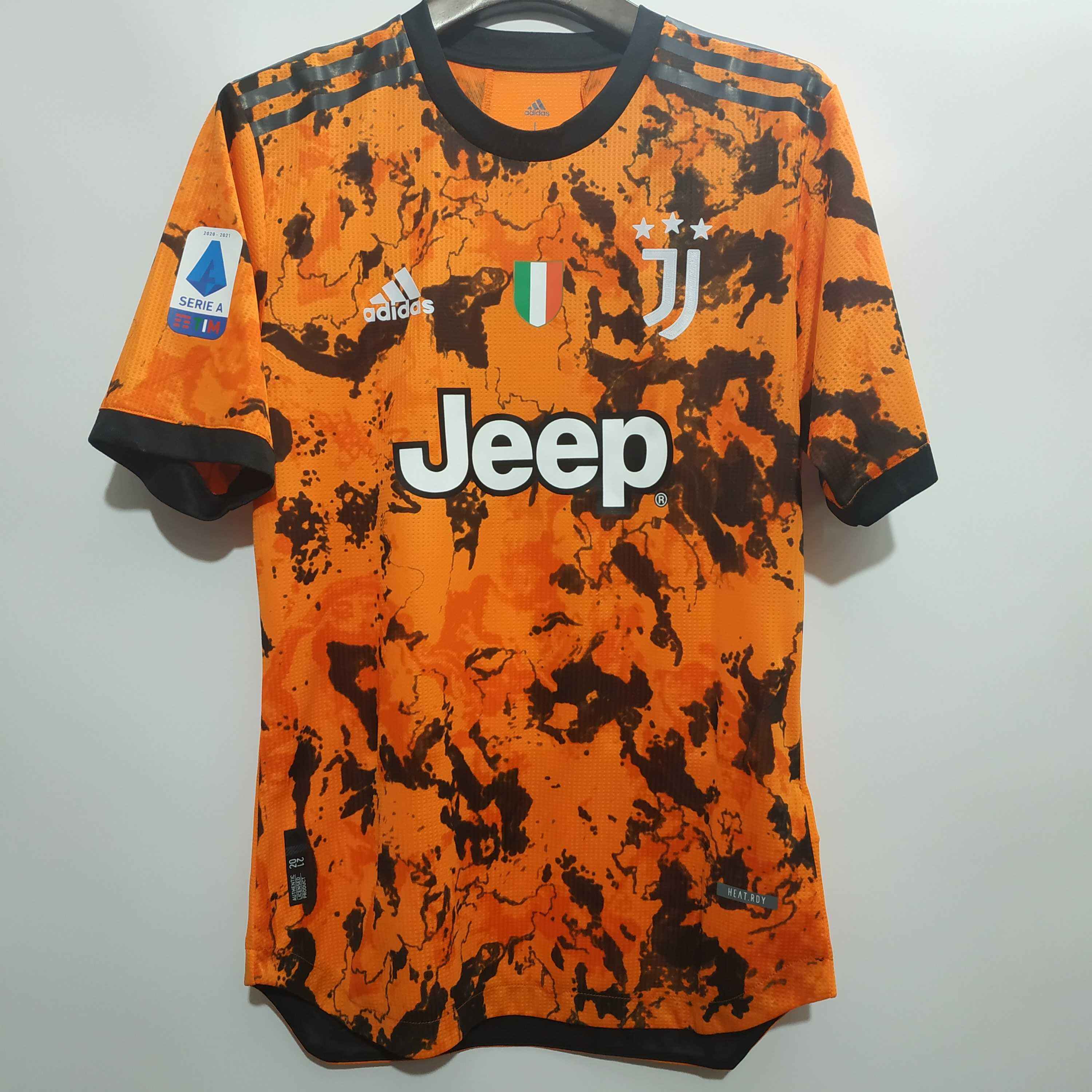 JUVENTUS 20-21 THIRD ORANGE SOCCER JERSEY SHIRT PLAYER VERSION -