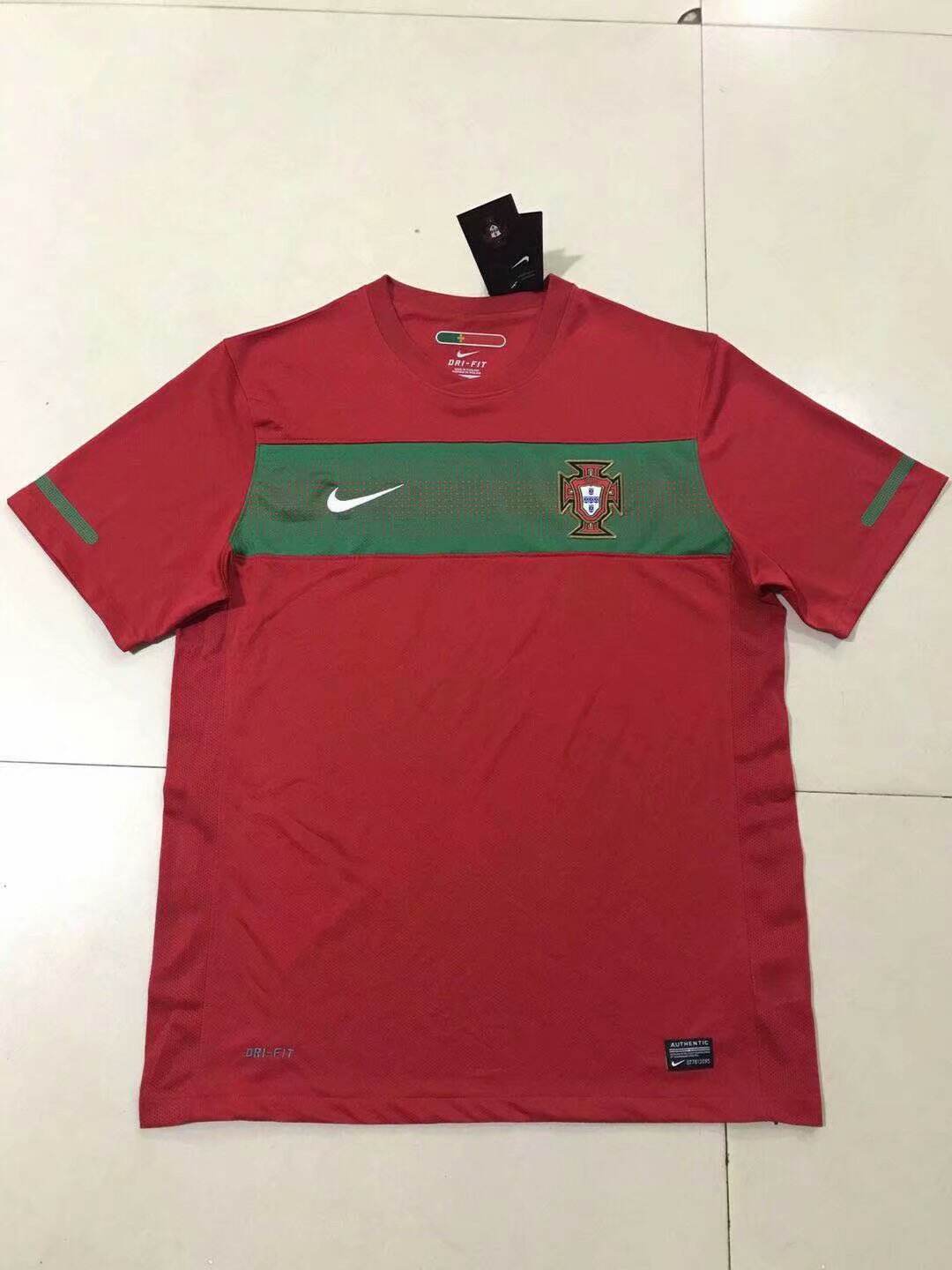 2010 SOUTH AFRICA WORLD CUP PORTUGAL HOME RED RETRO SOCCER SHIRT -