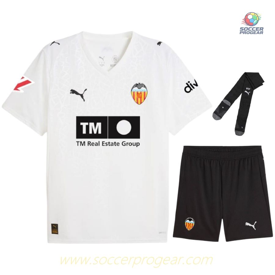 FC Valencia Home Youthren's Football Kit Team Jersey 2025/26 Collection Black