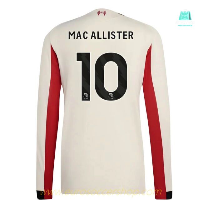 2025-2026 Liverpool Authentic Long Sleeve Away Shirt (Mac Allister 10)